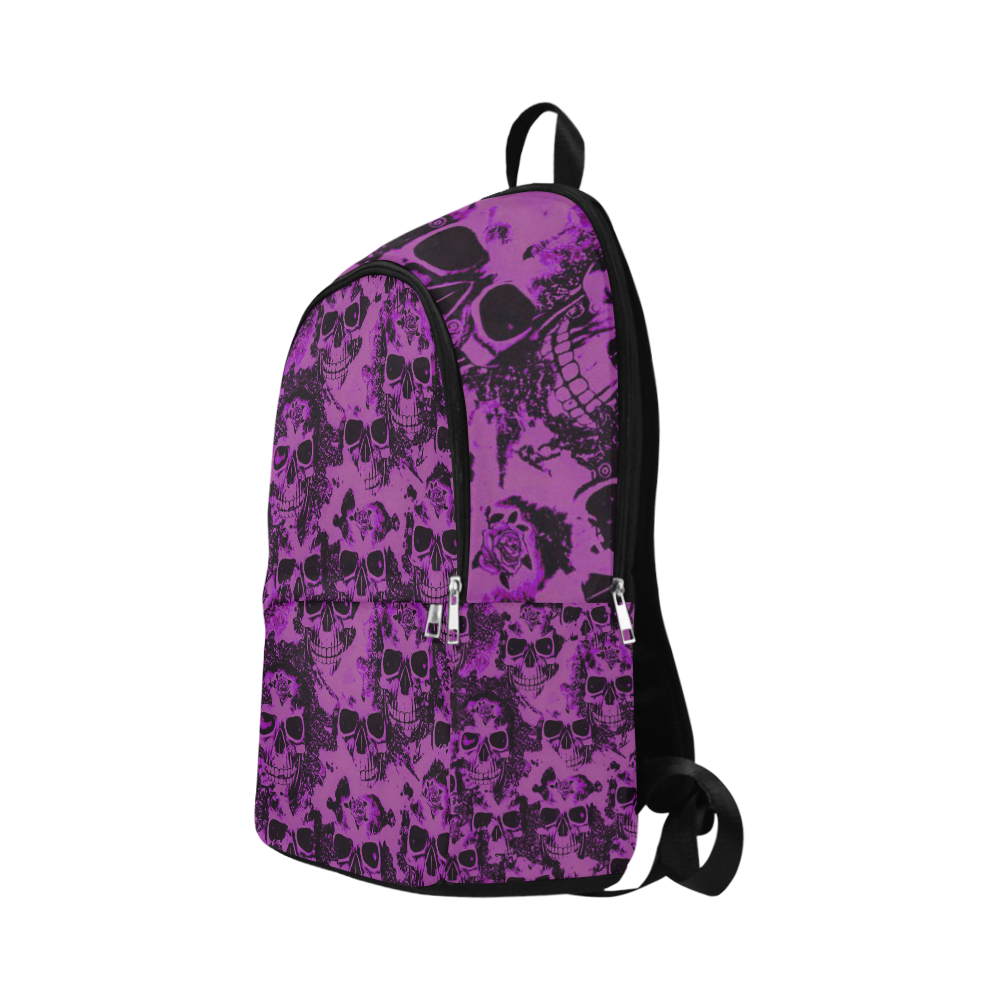 cloudy Skulls black purple by JamColors Fabric Backpack for Adult (Model 1659)