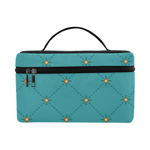 Teal Tuft Cosmetic Bag/Large (Model 1658)