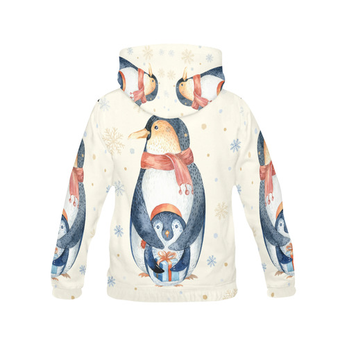 cute penguin, christmas All Over Print Hoodie for Women (USA Size) (Model H13)