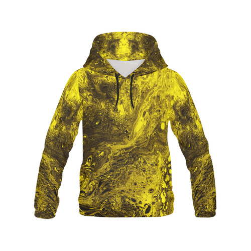 Secret Caves - Canary Yellow All Over Print Hoodie for Women (USA Size) (Model H13)