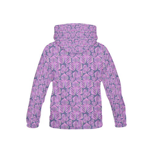 Modern abstract FLOWERS pattern - pink blue All Over Print Hoodie for Kid (USA Size) (Model H13)