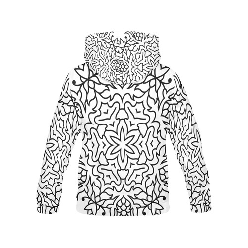 Designers hoodie : with Mandala art pink All Over Print Hoodie for Women (USA Size) (Model H13)