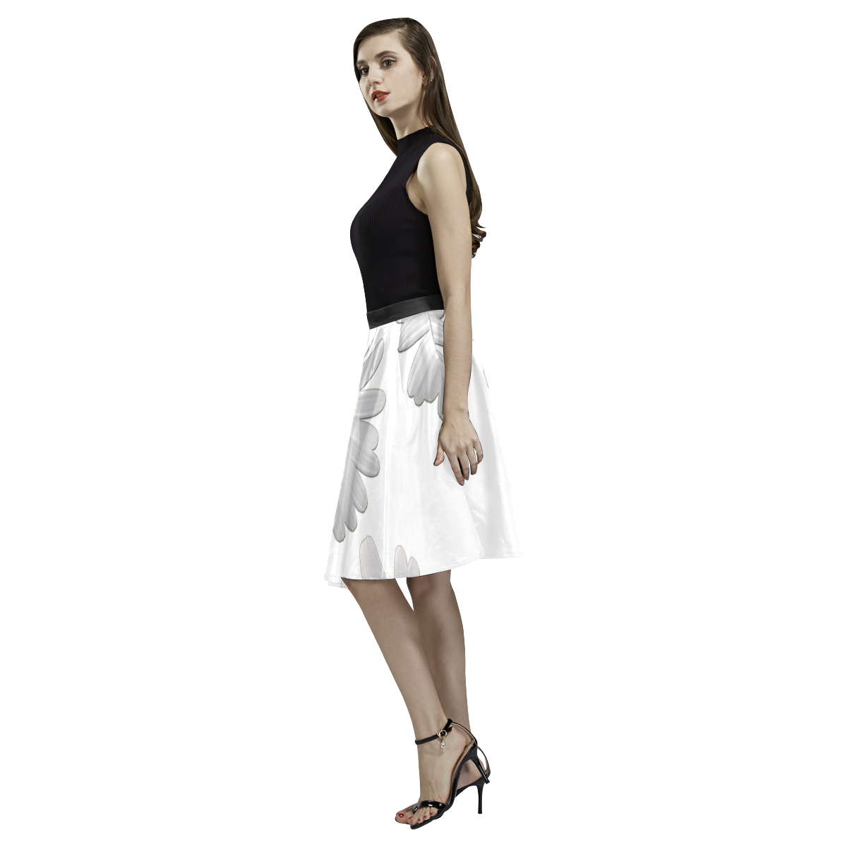 Spring Daisy Melete Pleated Midi Skirt (Model D15)