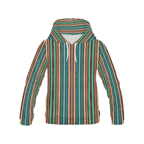 Fun pastel lines in green blue orange and red All Over Print Hoodie for Men (USA Size) (Model H13)