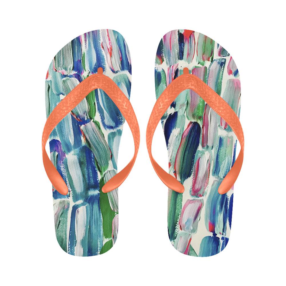 Pink and Blue Sugarcane Flip Flops for Men/Women (Model 040)