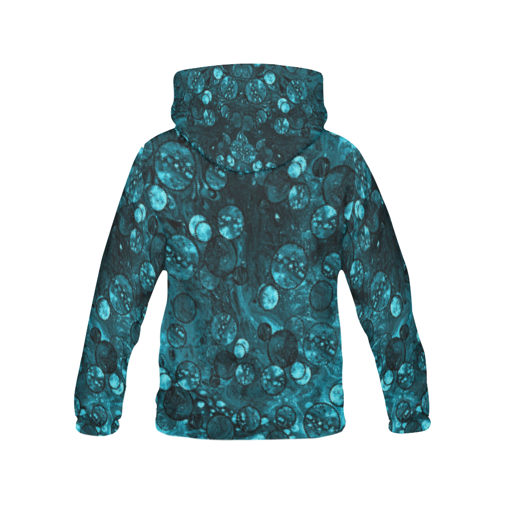 Ocean Dollars Blue All Over Print Hoodie for Women (USA Size) (Model H13)