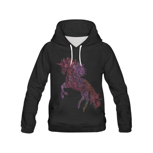 3d Floral Psychedelic Unicorn All Over Print Hoodie for Men (USA Size) (Model H13)