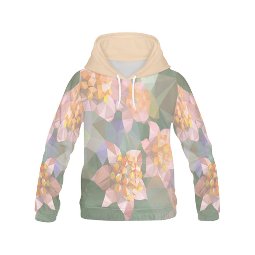 Low Poly Flowers All Over Print Hoodie for Women (USA Size) (Model H13)