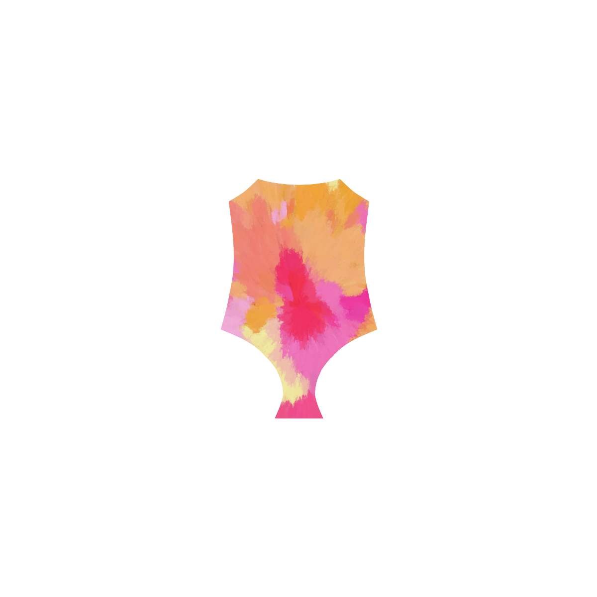 Pink, Orange and Yellow Watercolors Strap Swimsuit ( Model S05)