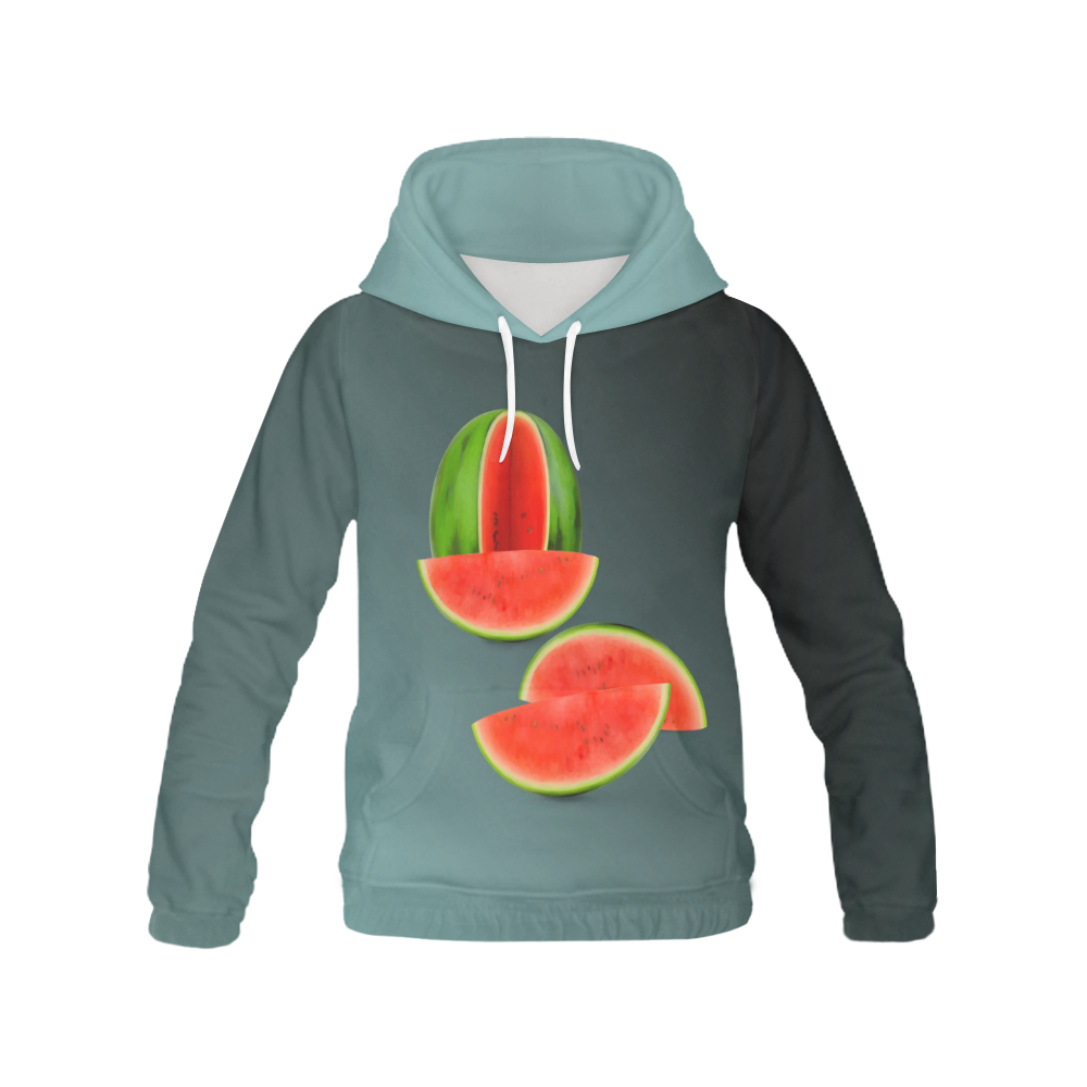 Watercolor Watermelon, red green and sweet All Over Print Hoodie for Men (USA Size) (Model H13)
