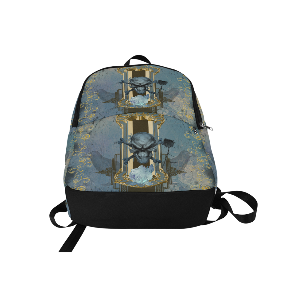 The blue skull with crow Fabric Backpack for Adult (Model 1659)