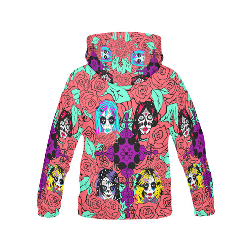 sugarskull-sisters-4 All Over Print Hoodie for Women (USA Size) (Model H13)
