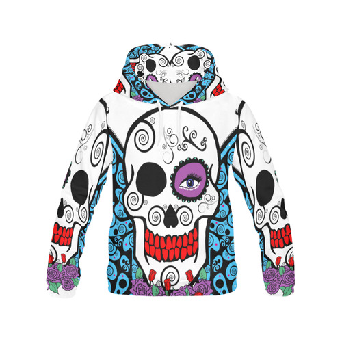 skull butterfly All Over Print Hoodie for Men (USA Size) (Model H13)