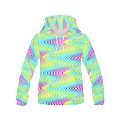 NEON colored WAVES STRIPES pattern All Over Print Hoodie for Men (USA Size) (Model H13)