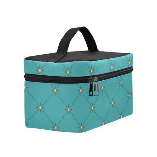 Teal Tuft Cosmetic Bag/Large (Model 1658)