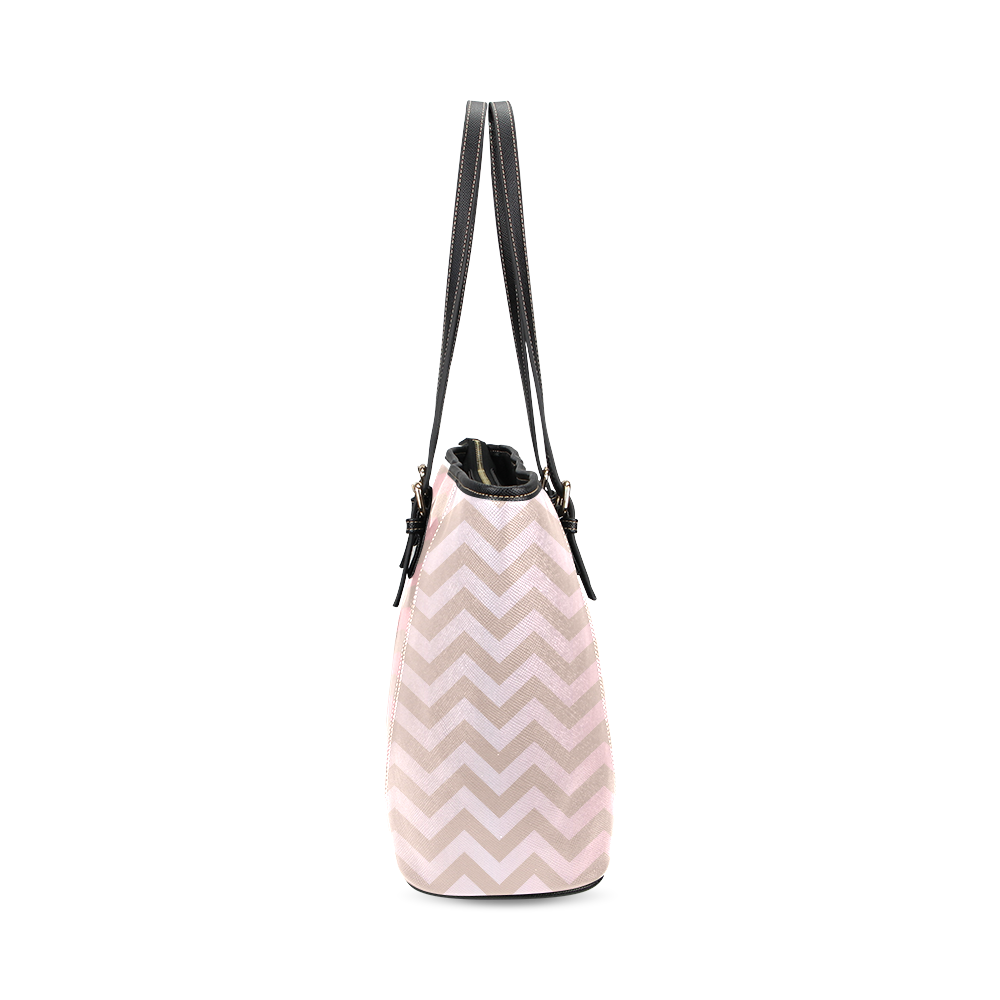 Rose Gold Chevron Leather Tote Bag/Small (Model 1640)