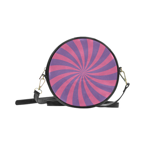 Pink and Purple Swirl Round Sling Bag (Model 1647)