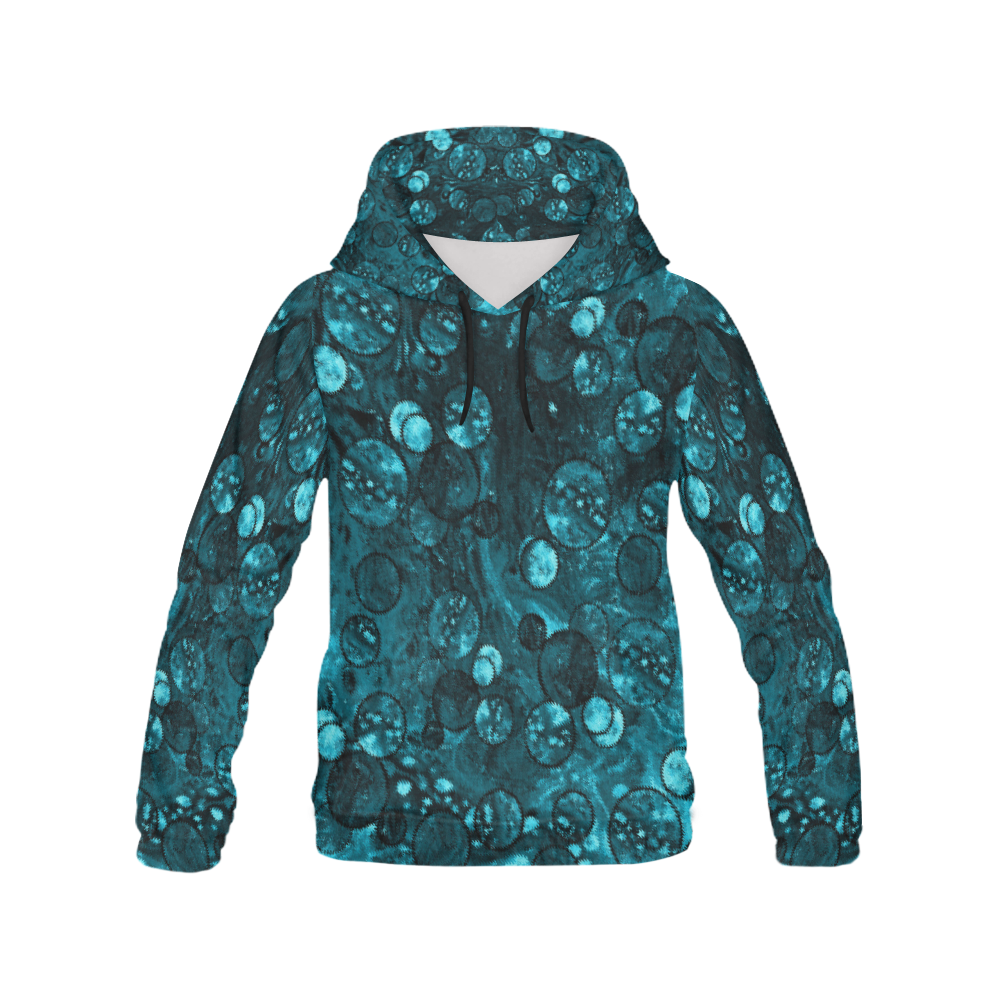 Ocean Dollars Blue All Over Print Hoodie for Women (USA Size) (Model H13)