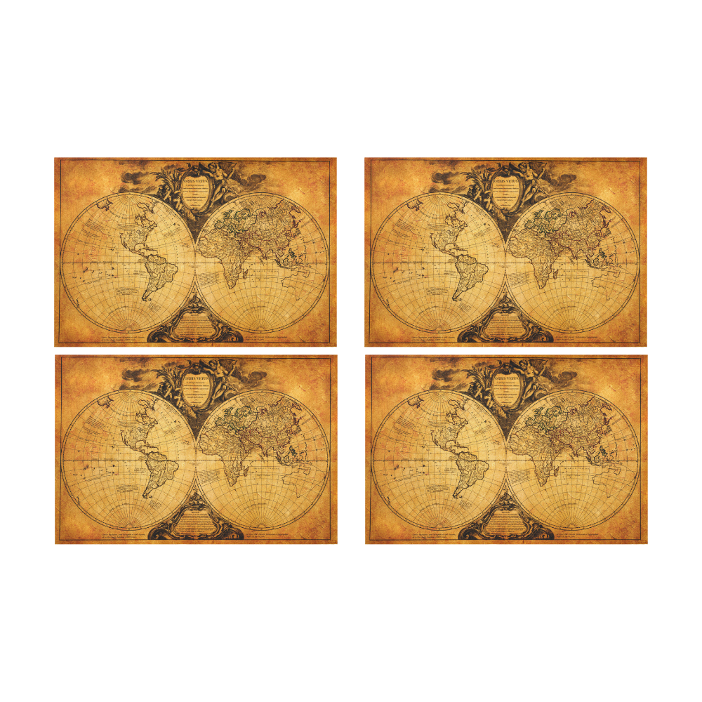 Vintage World Map Placemat 12’’ x 18’’ (Set of 4)