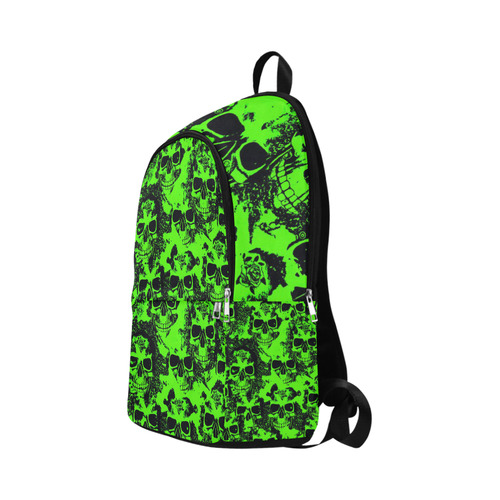cloudy Skulls black green by JamColors Fabric Backpack for Adult (Model 1659)