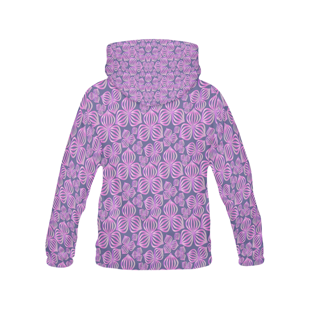 Modern abstract FLOWERS pattern - pink blue All Over Print Hoodie for Men (USA Size) (Model H13)