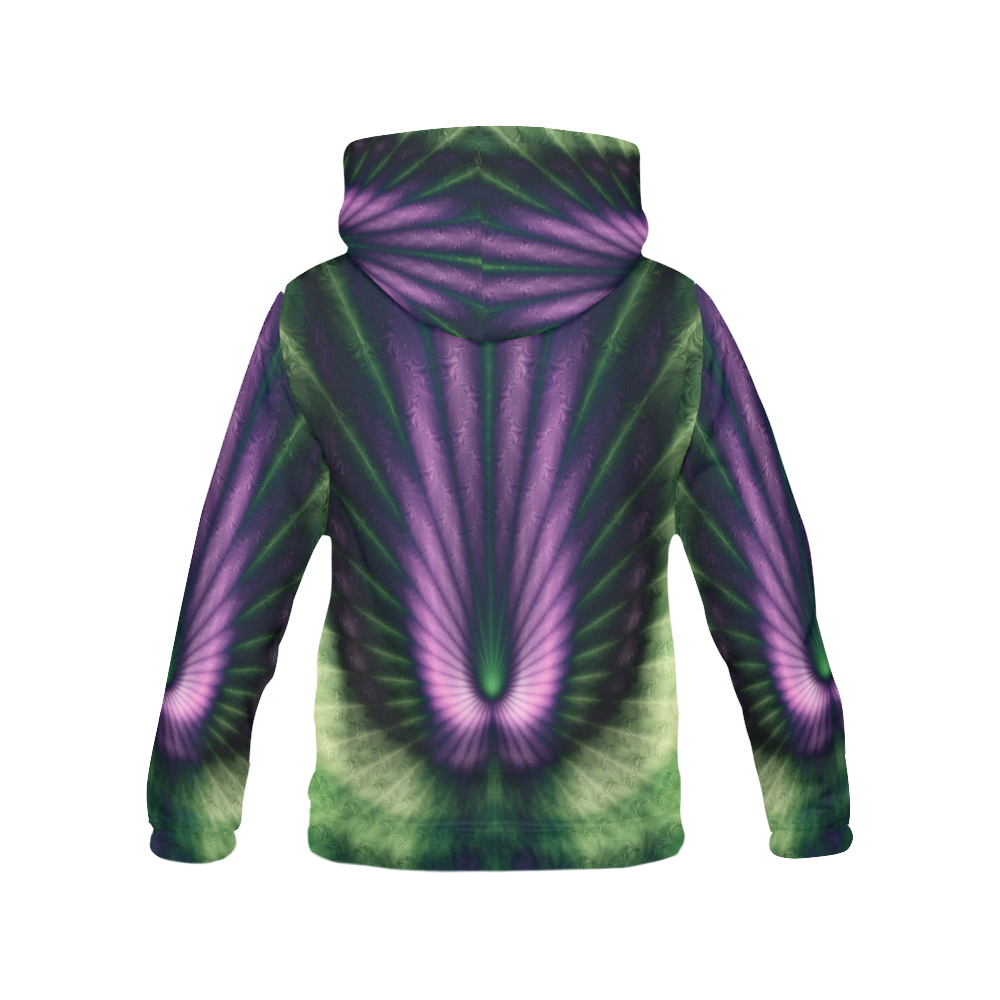 Abstract Wings Ombre All Over Print Hoodie for Women (USA Size) (Model H13)