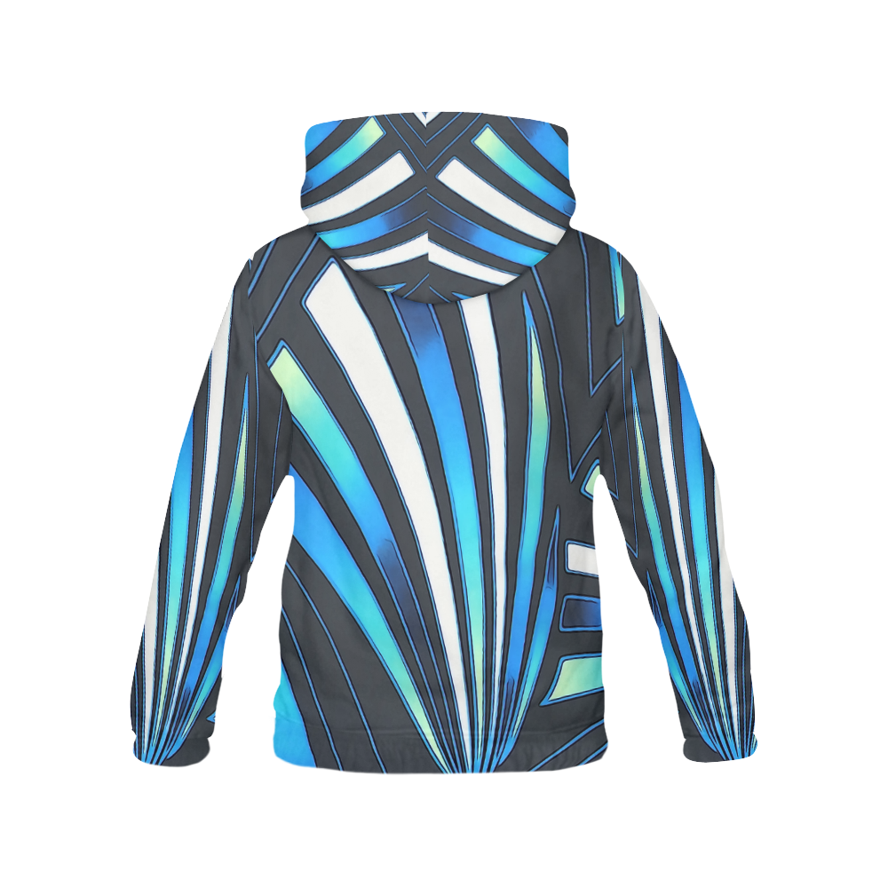 blue fan All Over Print Hoodie for Women (USA Size) (Model H13)