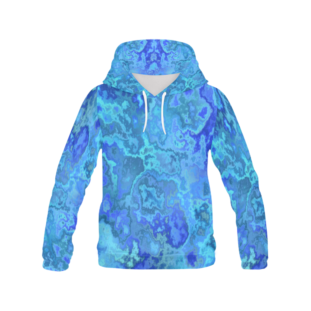 blue reef All Over Print Hoodie for Women (USA Size) (Model H13) | ID ...