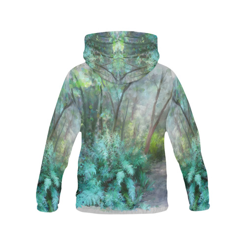 Bush, original watercolor painting, , landscape All Over Print Hoodie for Women (USA Size) (Model H13)