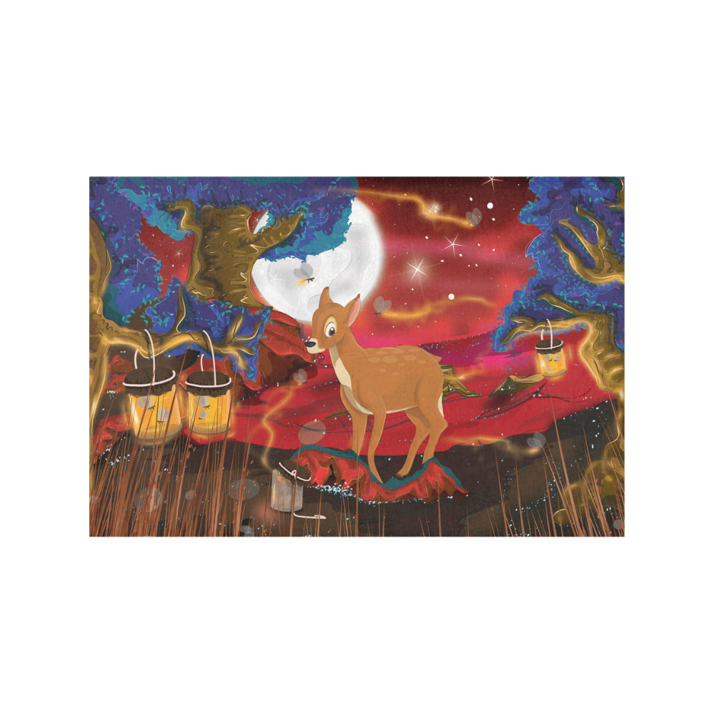 deer lanterns landscape Placemat 12’’ x 18’’ (Set of 4)