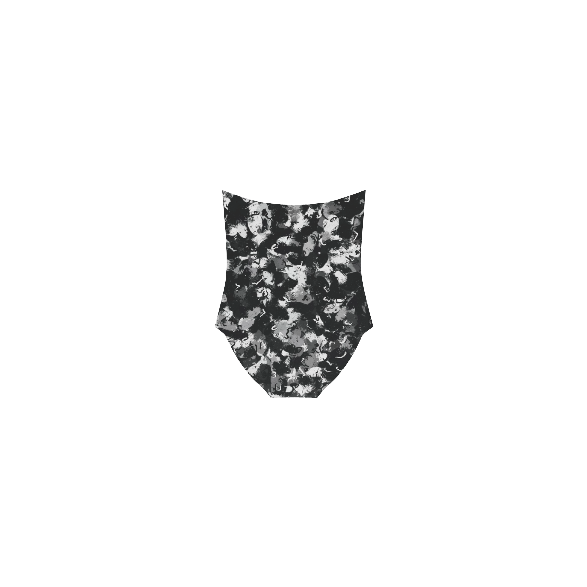 Shades of Gray  and Black Oils Strap Swimsuit ( Model S05)