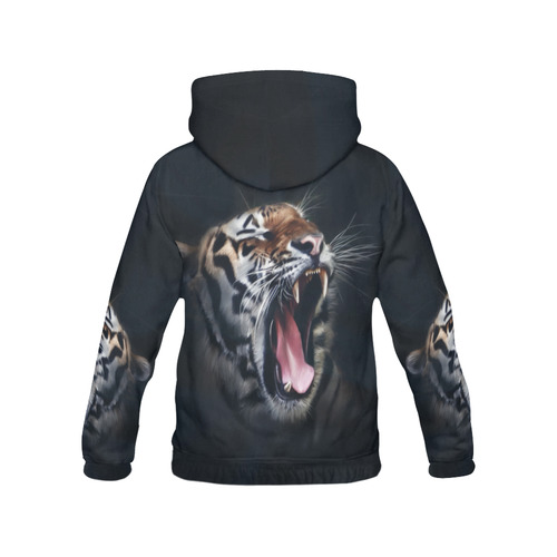 A painted glorious roaring Tiger Portrait All Over Print Hoodie for Men (USA Size) (Model H13)