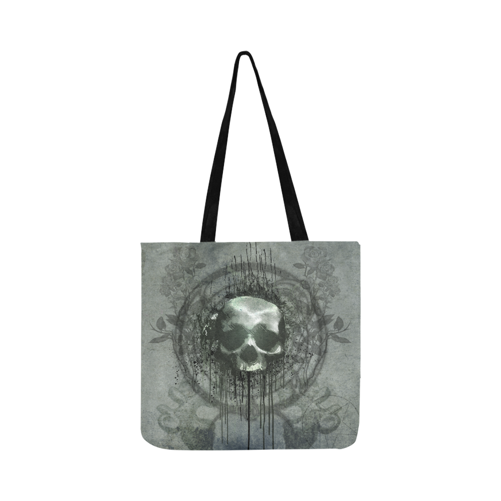 Awesome skull with bones and grunge Reusable Shopping Bag Model 1660 (Two sides)