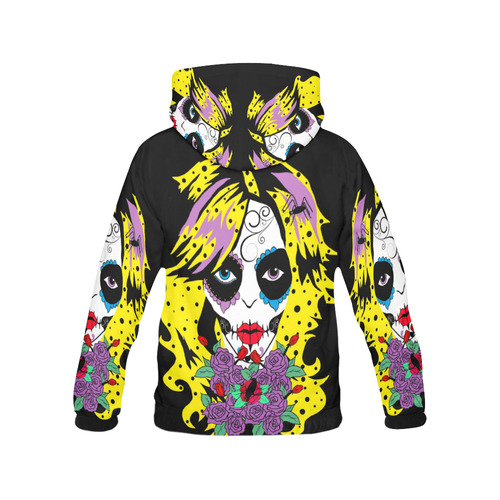 gothic sugarskull large All Over Print Hoodie for Women (USA Size) (Model H13)