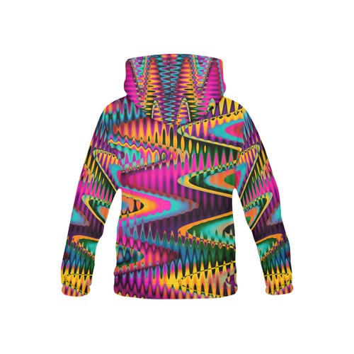 WAVES DISTORTION chevrons multicolored All Over Print Hoodie for Kid (USA Size) (Model H13)
