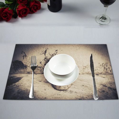 skull on ruins place Placemat 12’’ x 18’’ (Set of 4)