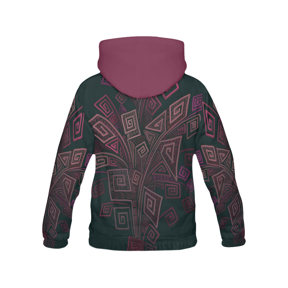 Psychedelic 3D Square Spirals - pink and orange All Over Print Hoodie for Men (USA Size) (Model H13)