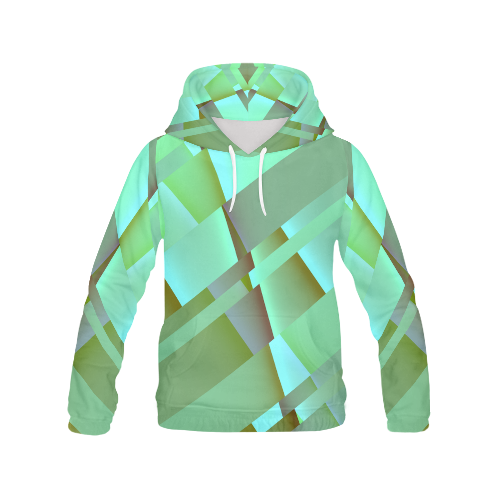 Pastel Green Modern Abstract All Over Print Hoodie for Women (USA Size) (Model H13)