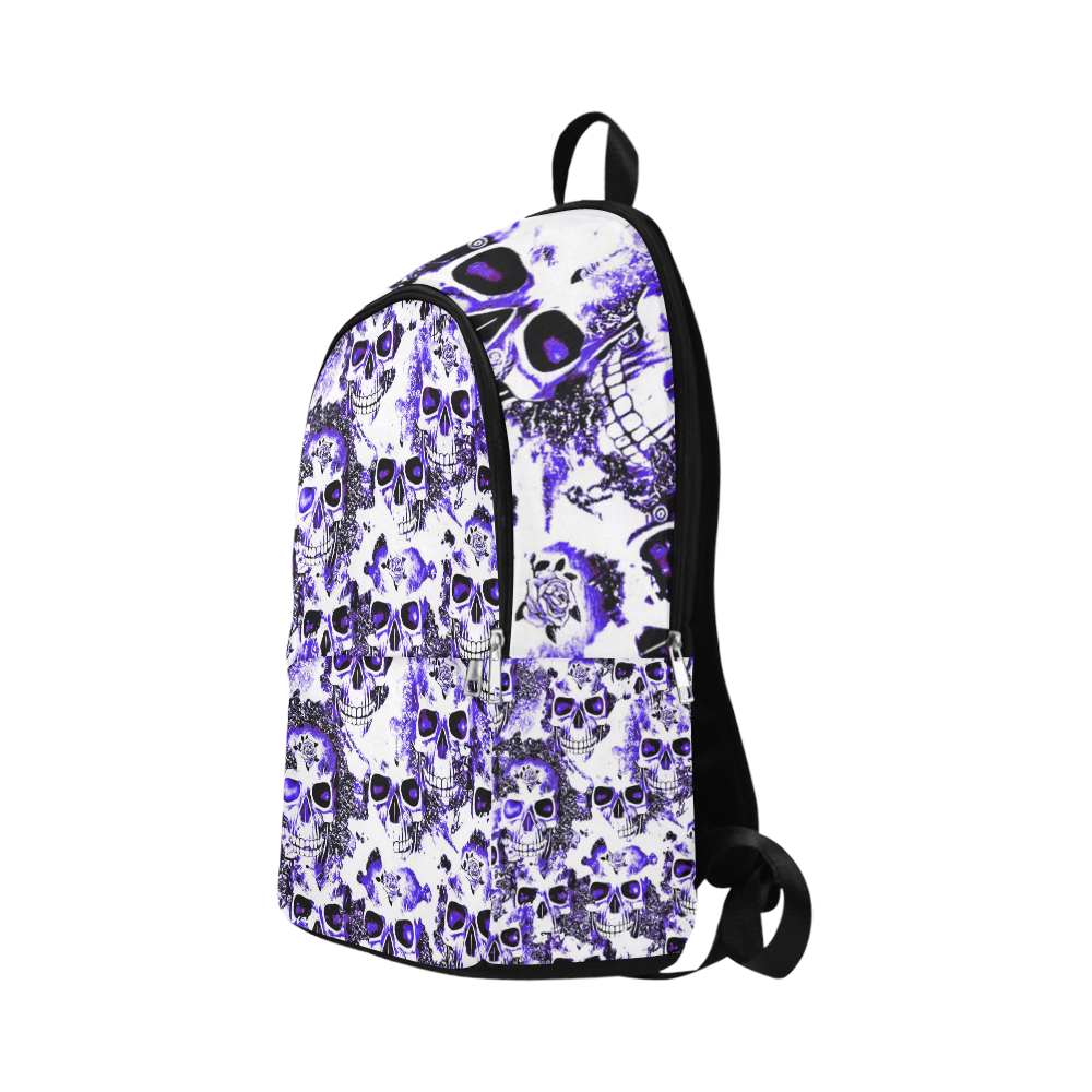 cloudy Skulls white blue by JamColors Fabric Backpack for Adult (Model 1659)