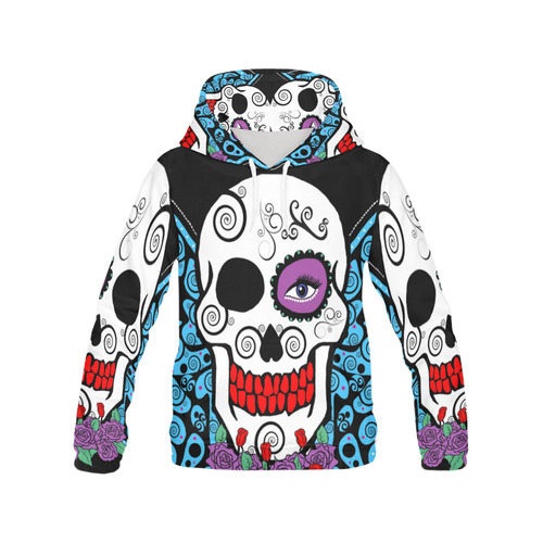 skull butterfly All Over Print Hoodie for Men (USA Size) (Model H13)
