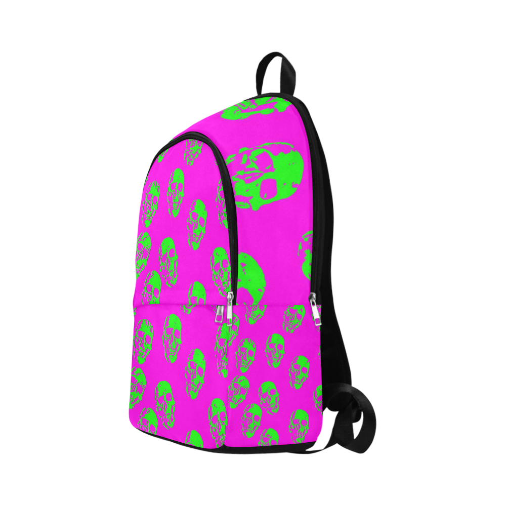 hot skulls, neon by JamColors Fabric Backpack for Adult (Model 1659)