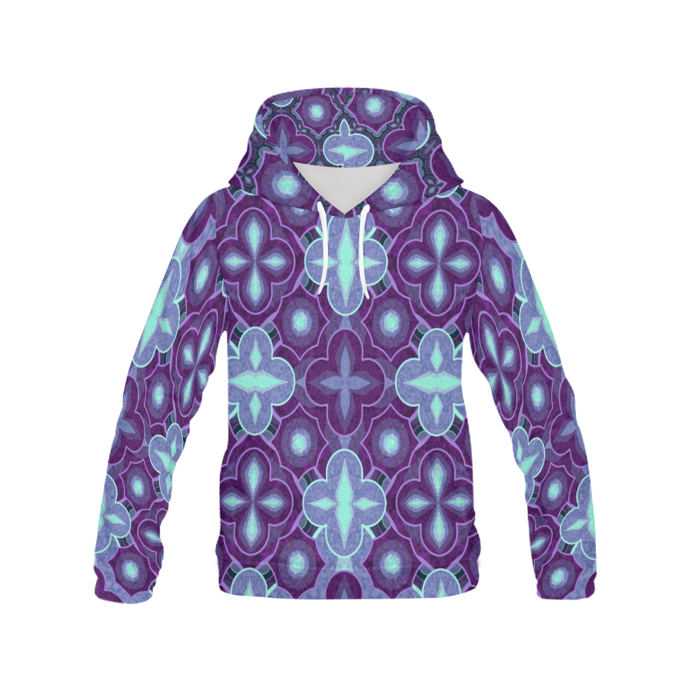 Purple blue seamless pattern All Over Print Hoodie for Men (USA Size) (Model H13)
