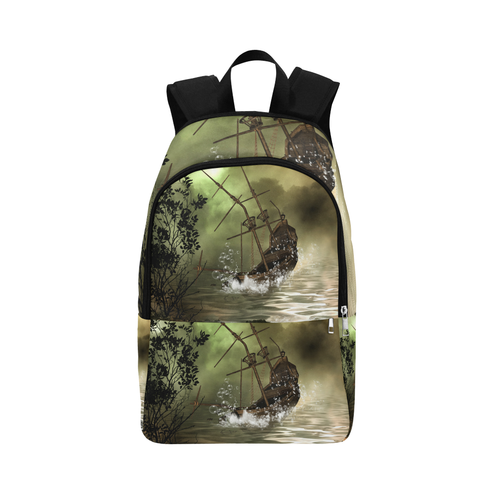 Ship wreck in the night Fabric Backpack for Adult (Model 1659)
