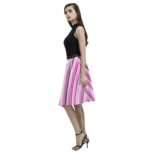 Pink Glamour Melete Pleated Midi Skirt (Model D15)