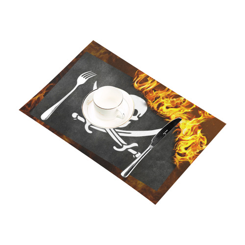 pirate Flag burning Placemat 12’’ x 18’’ (Set of 4)