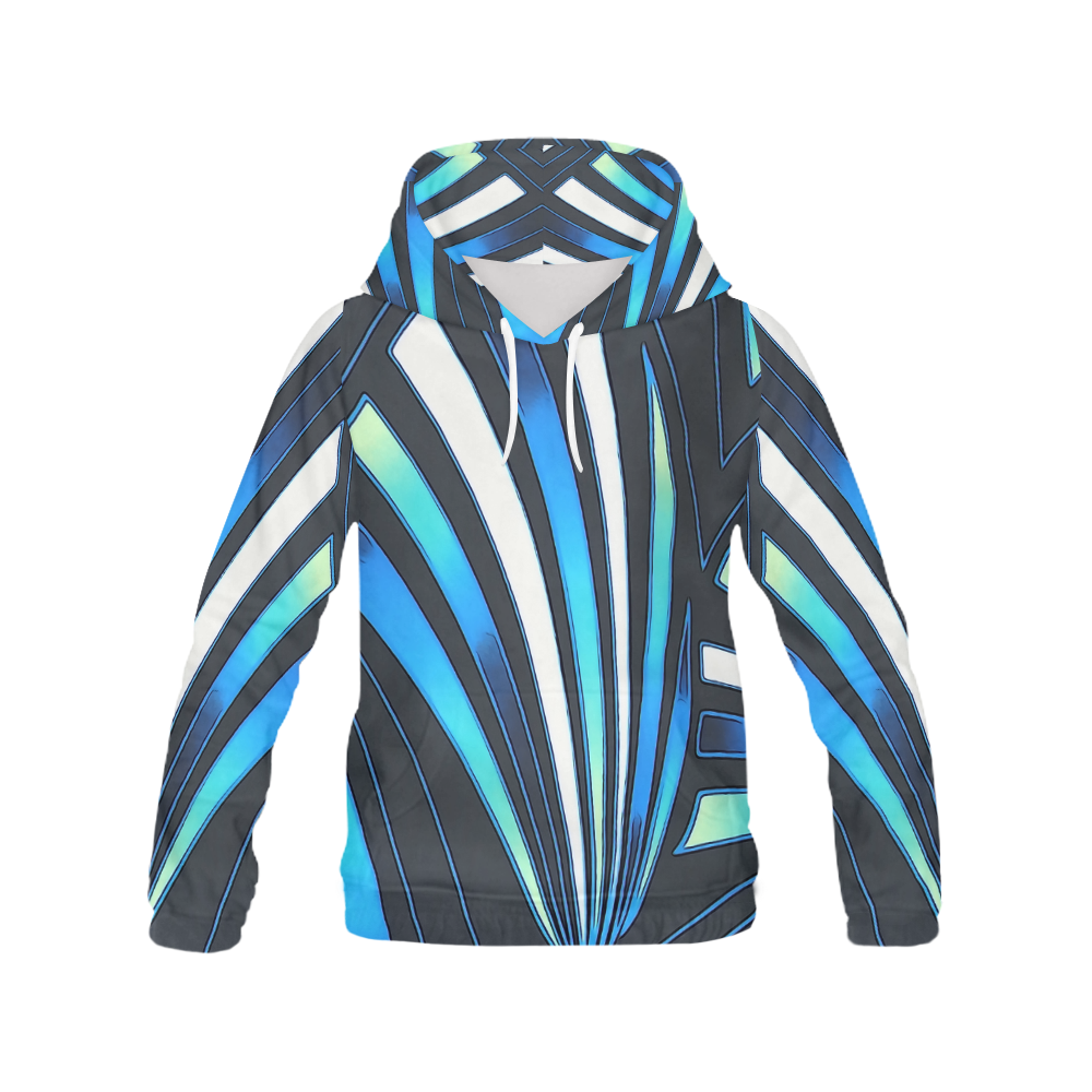 blue fan All Over Print Hoodie for Women (USA Size) (Model H13)
