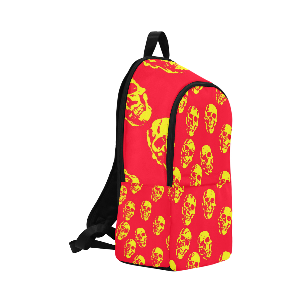 hot skulls, red yellow by JamColors Fabric Backpack for Adult (Model 1659)