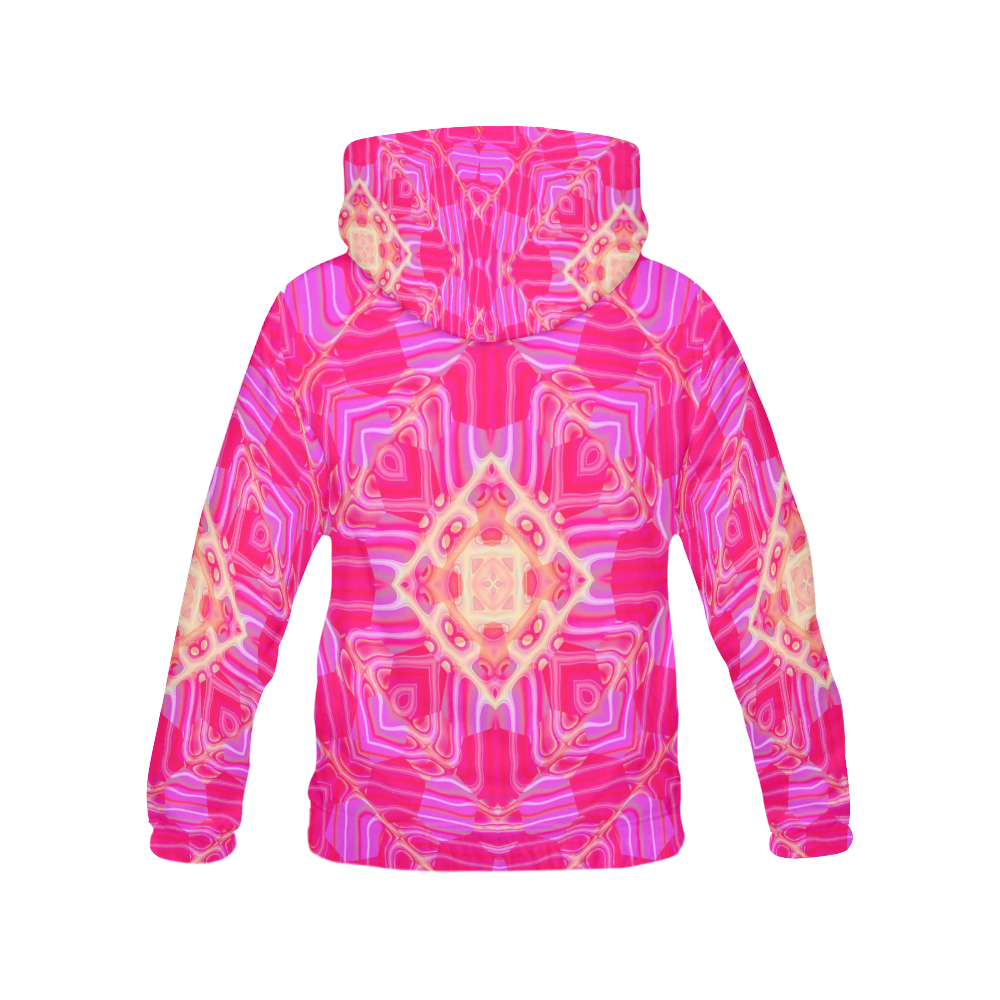 Pink and Rose Abstract Pattern All Over Print Hoodie for Women (USA Size) (Model H13)
