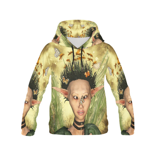 butterfly on my nose,fairy,elf All Over Print Hoodie for Women (USA Size) (Model H13)