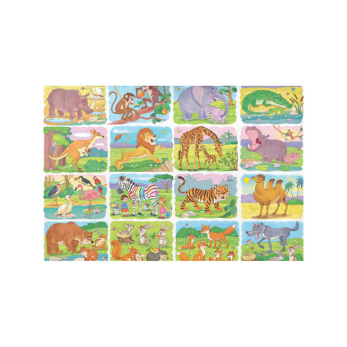 Big set of different wild animals Placemat 12’’ x 18’’ (Set of 4)